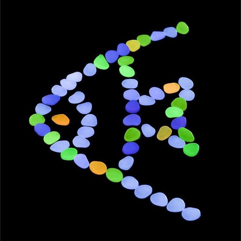 200/300/500 vnt. Sodo švytėjimas tamsoje Šviečiantys akmenukai takams Augalai Akvariumo dekoras Švytintys akmenys Sodo apdaila