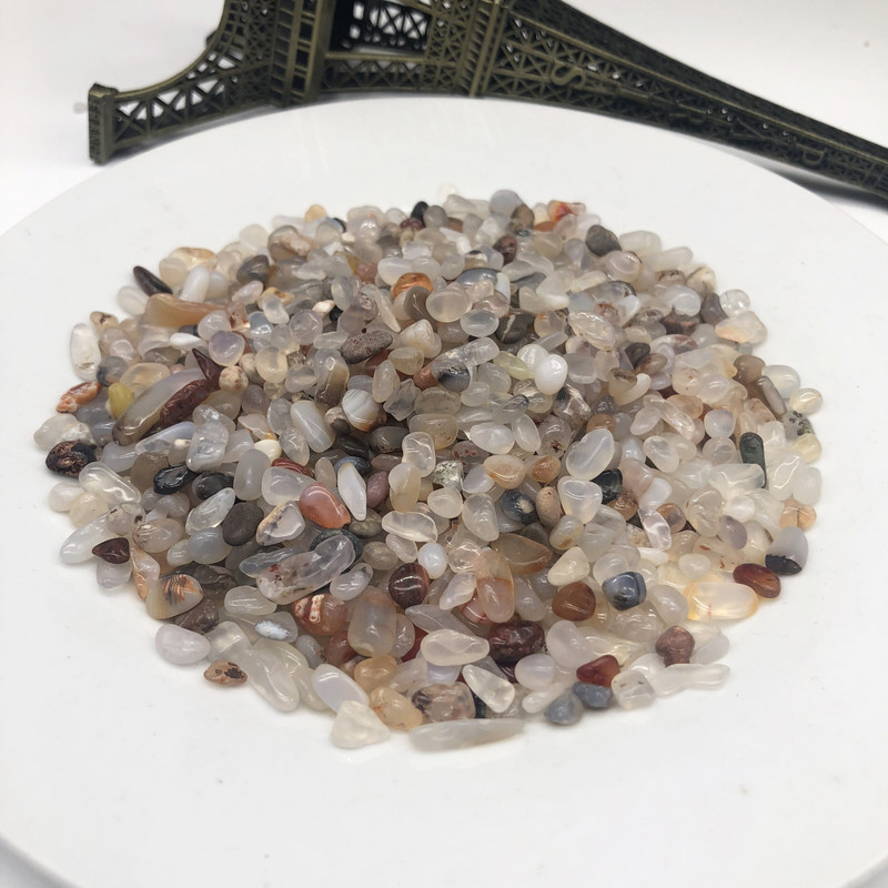 200G prírodný biely achát, štrk, krištáľ, záhradná dekorácia, nepravidelný akváriový liečivý energetický kameň