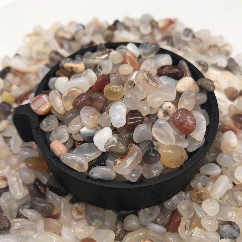 200G prírodný biely achát, štrk, krištáľ, záhradná dekorácia, nepravidelný akváriový liečivý energetický kameň