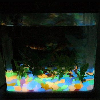 100 бр. Цветни светещи камъни Градински аквариум Озеленяване на аквариум Изкуствен флуорит Флуоресцентни светещи камъчета