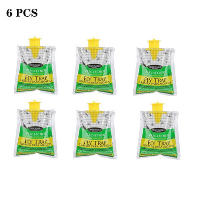 6 vnt. vienkartinis musių gaudyklė, netoksiška lauko vabzdžių žudiklio gaudyklės krepšys kenkėjų kontrolei