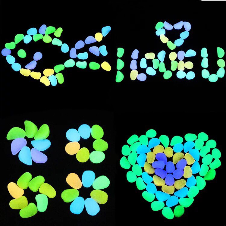 100/200 vnt. Šviečiantys tamsoje Šviečiantys akmenys uolos sodo akmenukai sodo takams takas terasa sodo kiemo žuvų rezervuaro apdaila