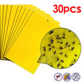 30 ks silných lepkavých pascí na muchy, lepkavých chytajúcich hmyz, vošiek, škodcov, vonkajšej muchárskej dosky, návnadových mušiek, dvojitých pascí, žltých
