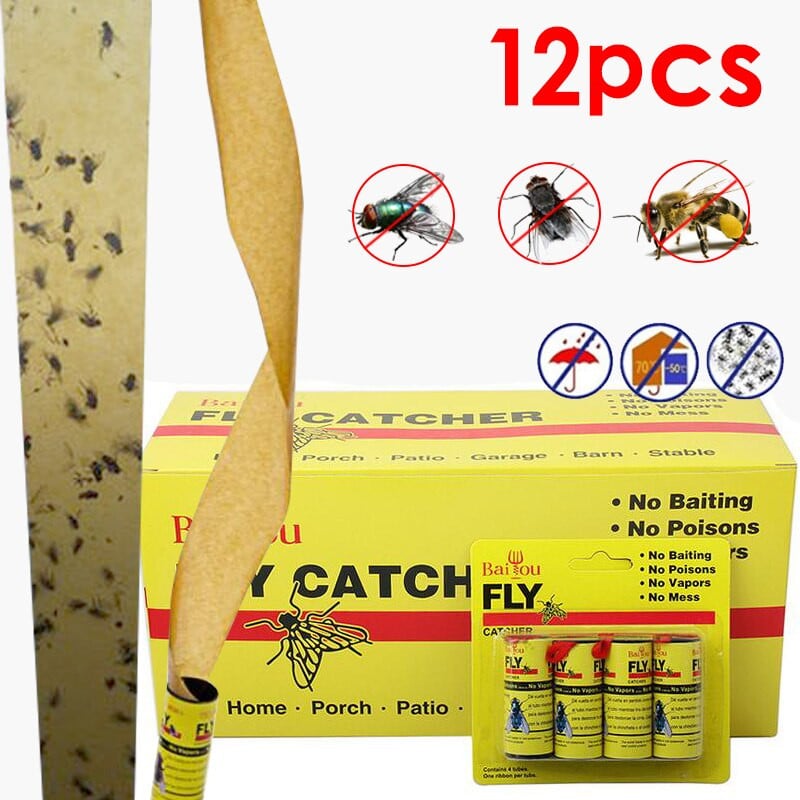 30 ks silných lepkavých pascí na muchy, lepkavých chytajúcich hmyz, vošiek, škodcov, vonkajšej muchárskej dosky, návnadových mušiek, dvojitých pascí, žltých
