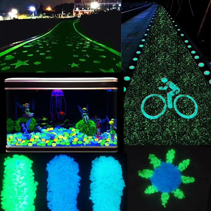 Tamsoje šviečiantys spalvingi akmenys Dekoratyvinis akvatorijos papuošimas Vazoninių augalų dekoras Tako kiemo lauko papuošalams