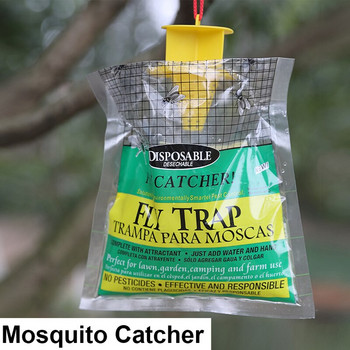 Външен висящ капан за мухи Еднократна чанта за улов на мухи Капан за комари за градински двор Кокошарници Конюшни Хамбари Използвани
