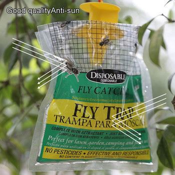 Външен висящ капан за мухи Еднократна чанта за улов на мухи Капан за комари за градински двор Кокошарници Конюшни Хамбари Използвани