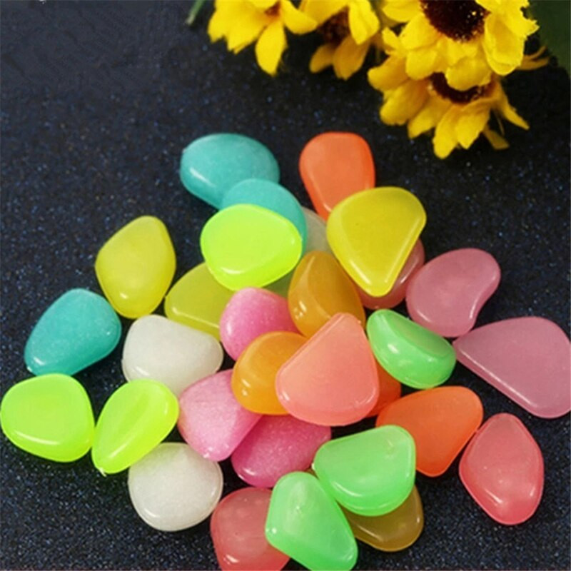 50/100kom Fluorescentni svjetleći kameni vrtni ukrasi vanjski akvarij Vanjski ukrasi kamena na veliko