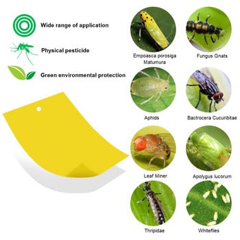 Стикер за контрол на улавянето на летящи насекоми Двустранен 30/50 бр. Лепило за насекоми Капан за лепкава дъска за оранжерия Начало Градина Жълт