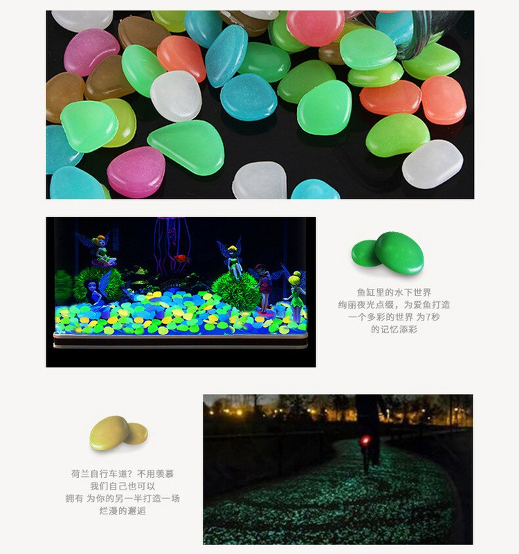 100 vnt tamsoje šviečiančių sodo akmenukų, šviečiantys akmenys, šaligatviai, sodo takai, kiemai, veja, sodai, dekoracijos