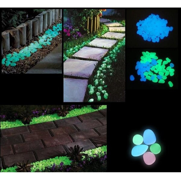 Svietiaci kameň na dekoráciu, remeselné použitie, vonkajšia záhrada, cesta, svieti v tme