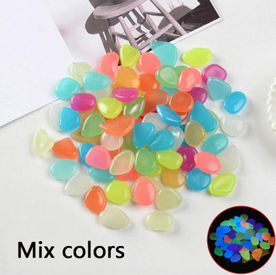 Sodo dekoras Švytintys akmenys Fluorescuojantys Tamsi apdaila Akmenukas Lauke Akvariumas Dekoratyviniai akmenukai Uola Akvariumas Mišri spalva