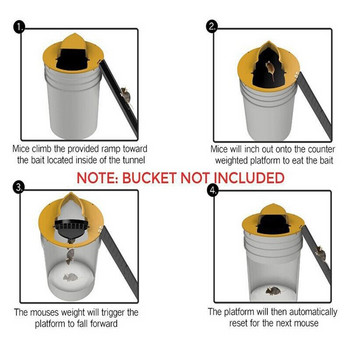 Интелигентен капан за мишка за многократна употреба Капан за капаци с капака на кофата с обръщане и плъзгане Капан за битови плъхове Мулти ловец на плъхове Хуманен капан за плъхове на открито на закрито 2021