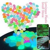 100 de bucăți de piatră artificială din rășină care strălucește în întuneric, pietricele de piatră luminoasă, colorată, pentru acvariu de pești, decor de grădină, pasarele DIY