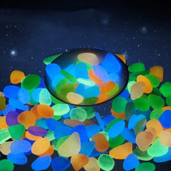 100 бр. Камък от изкуствена смола, светещ в тъмното, цветни светещи каменни камъчета за аквариум Аквариум Градински декор Направи си сам пътеки