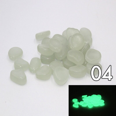 100 de bucăți de piatră artificială din rășină care strălucește în întuneric, pietricele de piatră luminoasă, colorată, pentru acvariu de pești, decor de grădină, pasarele DIY