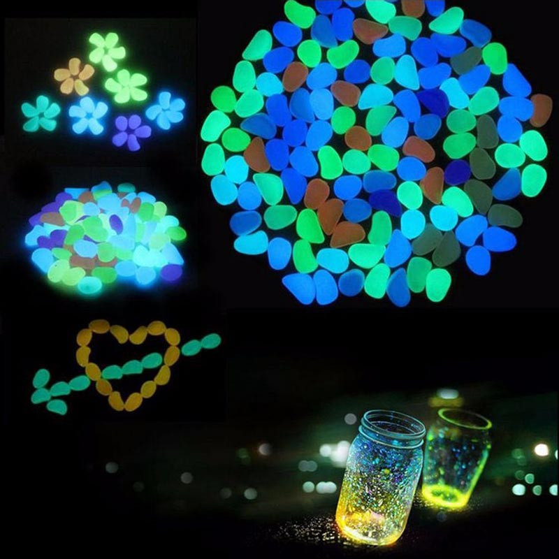 100 vnt/Lt Dirbtiniai šviečiantys akmenukai Namų akvariumo vaza „Pasidaryk pats“ vakarėlio dekoravimas Vakarėlio dekoravimas Priedai Priedai Švyti tamsoje