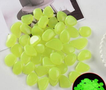 100 db Kerti kavics, világító kő szikla, sétány világító kavics, kültéri dekoratív akvárium akvárium kerti díszkő