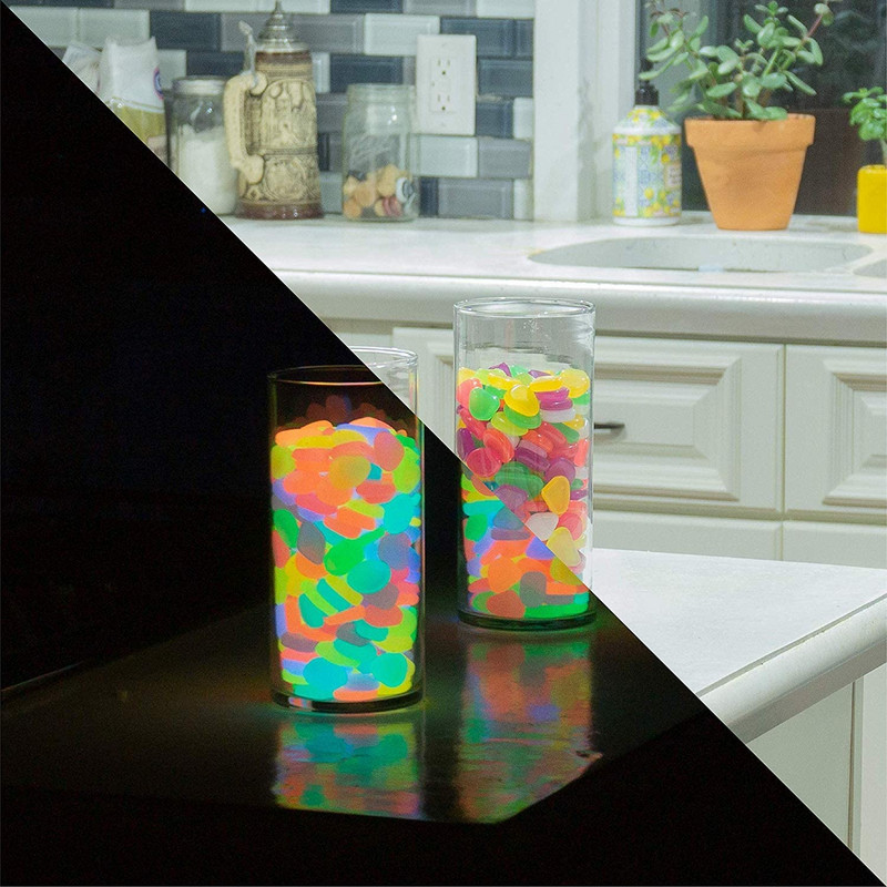 100 db Kerti kavics, világító kő szikla, sétány világító kavics, kültéri dekoratív akvárium akvárium kerti díszkő