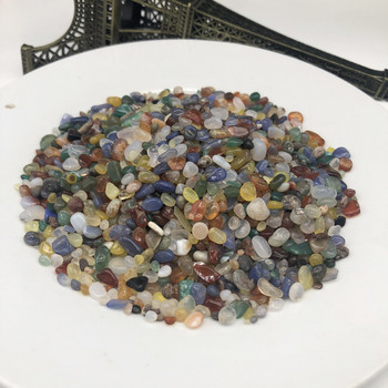 200G Естествен смесен цветен ахат Чакъл Crystal Jardin Домашен декор Lrregularly Aquarium Лечебен енергиен камък