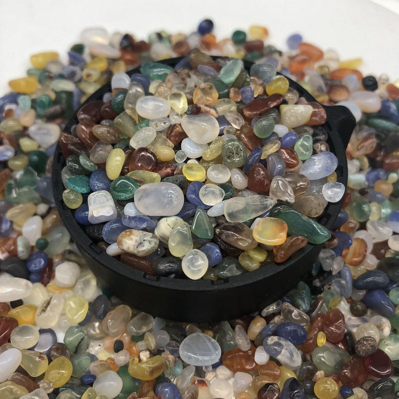 200G prírodný achát zmiešaných farieb, štrk, krištáľ, záhradná dekorácia, nepravidelný akváriový liečivý energetický liečebný kameň