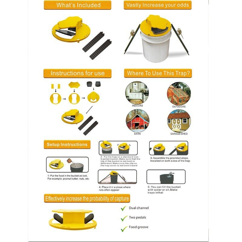 Nová pasca na myši, opakovane použiteľná inteligentná posuvná vedrová vedrová pasca na myši a potkany, humánna alebo smrteľná pasca s automatickým resetom, štýl dvierok pre potkany, viacúčelová pasca