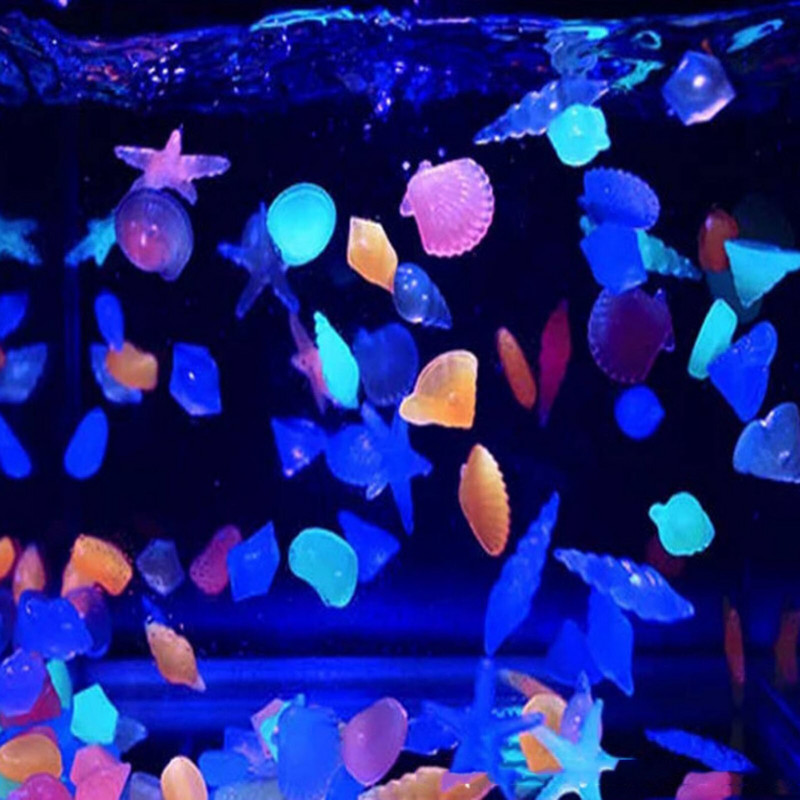 Pietre luminoase care strălucesc în întuneric Pietricele strălucitoare Gazon rezervor de pește Acvariu Grădină Curte Pietre luminoase decorative în aer liber