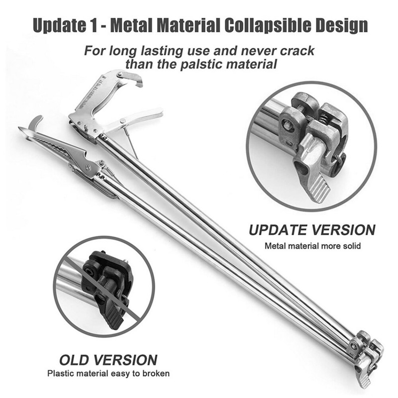 1,2 m ussitangid, roostevabast terasest laia lõuga korjaja käsitsemistööriist roomajate püüdja haaraja kokkuklapitavad laia lõuga mao tangid