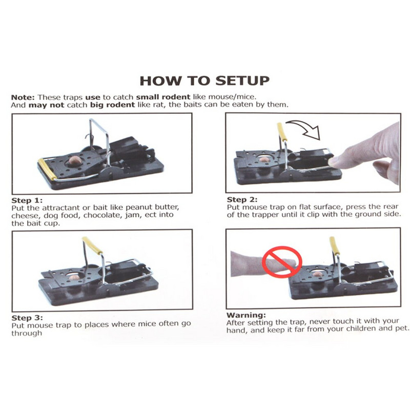 6 ks vysoko kvalitných opakovane použiteľných pascí na chytanie potkanov a myší, pascí na myši, návnad na myši, pružinový lapač hlodavcov, čistiace prostriedky na kontrolu škodcov