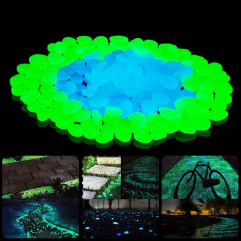 Φωτεινές Πέτρες Εξωτερικού Χώρου Λάμπουν σε Σκοτεινό Κήπο Βότσαλα Διακόσμηση Δεξαμενής Ψαριών Βότσαλα Βράχοι Ενυδρείο Μίγμα Χρώμα 50Τμ/τσάντα
