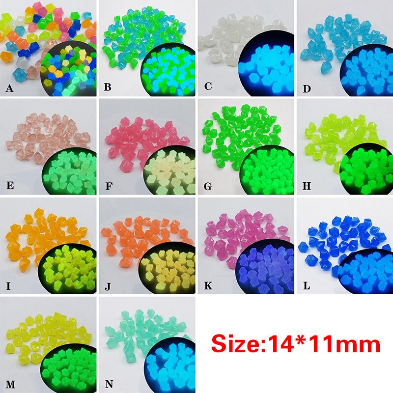 300 ks/balenie 18 farieb Svetelné kamene Záhradné chodníky Cesta Terasa Dvor Trávnik Akvárium Kvetináč Svietiace v tme Kamienky Dekorácia