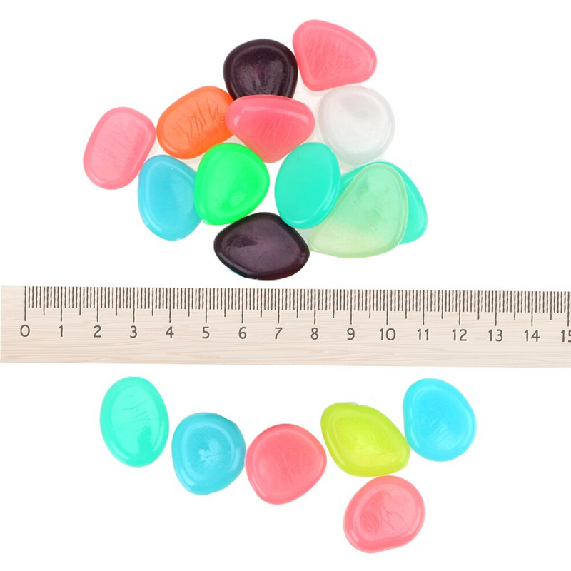 Umelé do chodníka, akvárium, záhrada, dvor, 100 kusov/balenie, svietiace kamene, kameň, svietiace v tme, záhradné kamienky, svetelné kamene