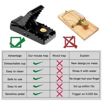 6 τμχ Επαναχρησιμοποιήσιμη πλαστική παγίδα ποντικιού Ποντίκια αρουραίων που πιάνουν μικρούς αρουραίους παγίδες ποντικιών Δολοφόνος παρασίτων τρωκτικών Παγίδες ποντικιών για το σπίτι
