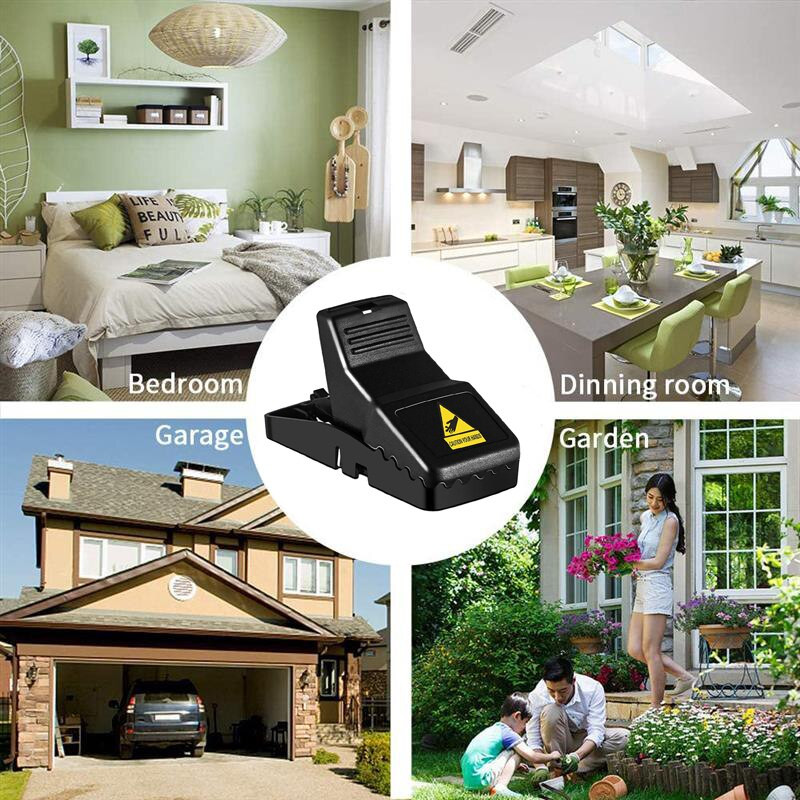 6 vnt. daugkartinio naudojimo plastikiniai žiurkių gaudyklės, gaudančios mažas žiurkių gaudykles, pelės kenkėjų žudikas Graužikų gaudyklės, skirtos namuose