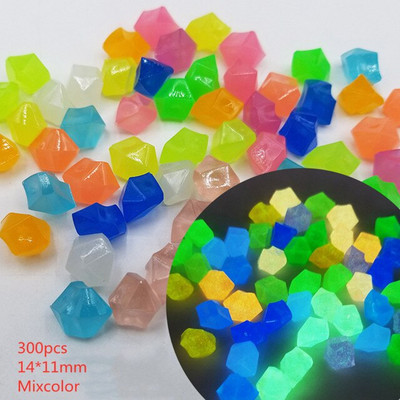 300 vnt 14 mm šviečiančio akmens žvyro sodo puošmena švyti tamsoje lauko sodo akmenukai žuvų rezervuarų mišinio spalvų vejos kiemo takas