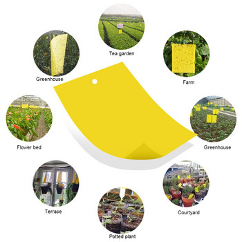 30/50 бр. Лепило за насекоми, лепкава дъска, капан, летящ улов на насекоми, контролен стикер за оранжерия, домашна градина, двустранен жълт