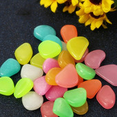 Švyti tamsoje sode Akmenukai Švyti akmenys Uolos takams Sodo takas Patio veja Sodo dekoras Šviečiantys namų aksesuarai