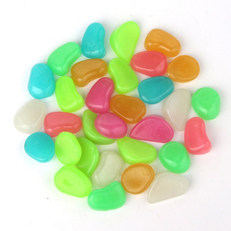 100 buc Pietrele luminoase Stânci Ornamente de grădină Piatra care strălucește în întuneric GrădinăPentru pasarele Decoratiuni pentru rezervoare de pește