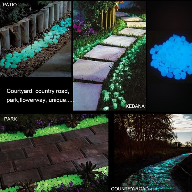 200 buc Pietrele strălucitoare Roci pentru amenajare a teritoriului Pietre strălucitoare Pietre de grădină în aer liber Pietriș Pietriș care strălucește în întuneric Pietricele pentru casă