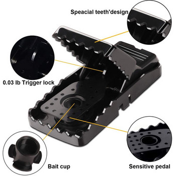 Комплект капани за мишки от 8 професионални капана за мишки Капан за плъхове Капан за многократна употреба в кухнята и градината (2/4/8 пакета)