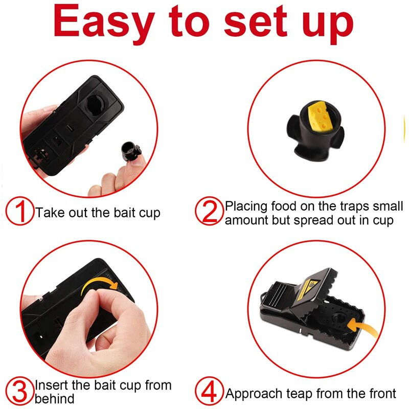 8 profesionalių pelių gaudyklių rinkinys, žiurkės gaudyklė, daugkartinio naudojimo virtuvėje ir sode (2/4/8 pakuotė)