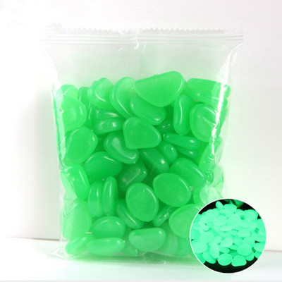 100 vnt Šviečiančių akmenukų uolų sodo papuošalų Akmuo švyti tamsoje sode pėsčiųjų takams Žuvų rezervuarų puošmenoms