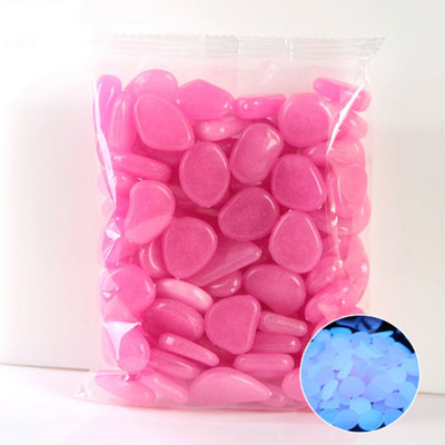 100 vnt Šviečiančių akmenukų uolų sodo papuošalų Akmuo švyti tamsoje sode pėsčiųjų takams Žuvų rezervuarų puošmenoms