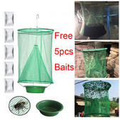 Ūkinė musių gaudyklė su nemokamais 5 vnt jaukų lauke daugkartinio naudojimo musių gaudykle Kenkėjų vabzdžių gaudyklė rančoje šeimos restoranui musių gaudyklės narvelio tinklelis