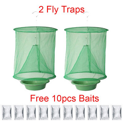 Ūkinė musių gaudyklė su nemokamais 5 vnt jaukų lauke daugkartinio naudojimo musių gaudykle Kenkėjų vabzdžių gaudyklė rančoje šeimos restoranui musių gaudyklės narvelio tinklelis