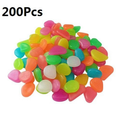 200 vnt Šviečiantys akmenukai, šviečiantys tamsoje, skirti vestuvių vakarėliui, renginio reikmenys Sodininkystė Baseinas Baras Dekoravimo uolos