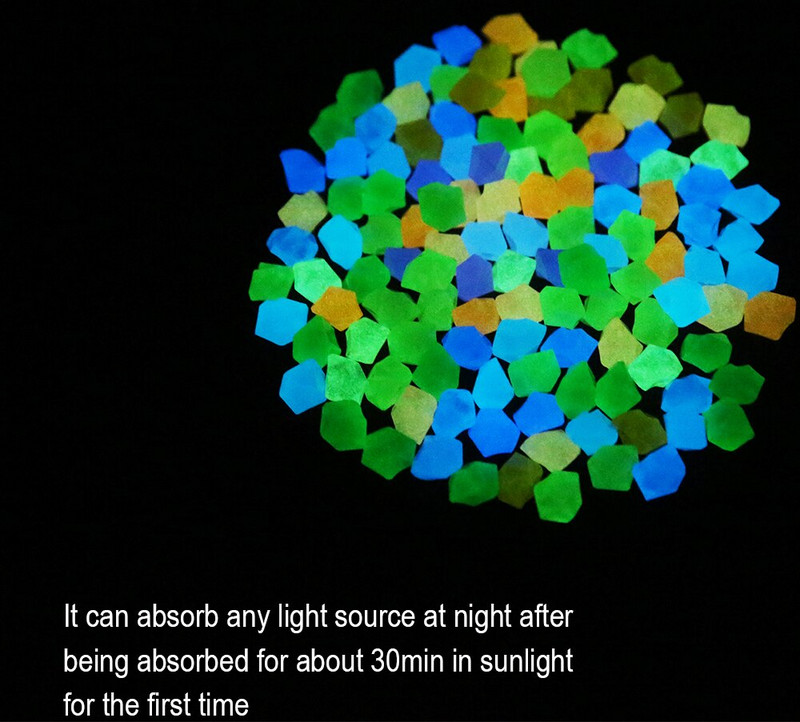 300 vnt Švyti tamsoje sode Akmenukai Švyti akmenys Uolos takams Sodo takas Terasa Veja Sodo kiemo dekoras Šviečiantys akmenys