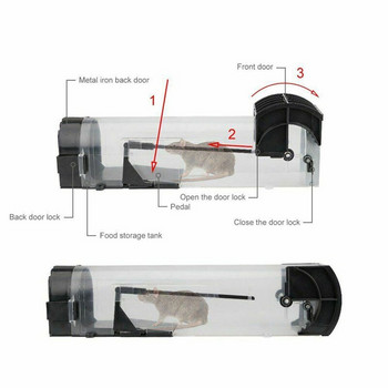 Пластмасов капан за мишки Домашен автоматичен капан за мишки Унищожител на гризачи за плъхове Екологична безопасност Клетка за мишки Нетоксичен жив капан за мишки