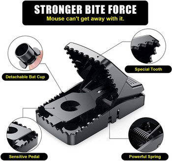 Силен, чувствителен, голям, многократно закопчаващ се пружинен капан за плъхове, мишки, капани за мишки, пластмасов уловител, убиец, мишка за борба с вредители, гризачи