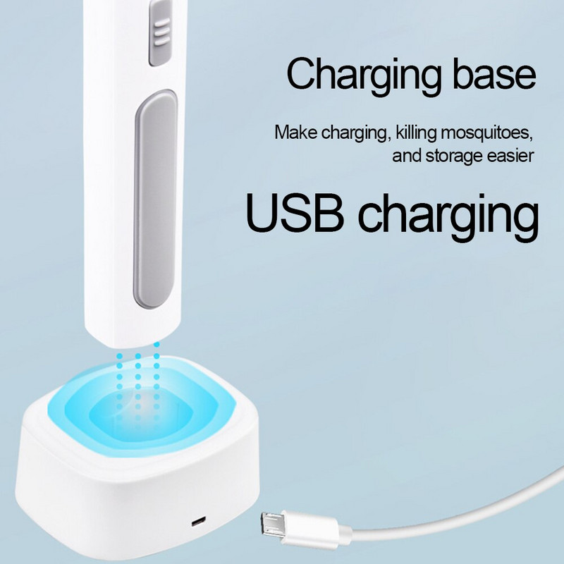 3000 V elektriline kärbeste hävitaja UV-valgusega USB-taaslaetav LED-lamp suvine sääsepüüdja putukavastane reket